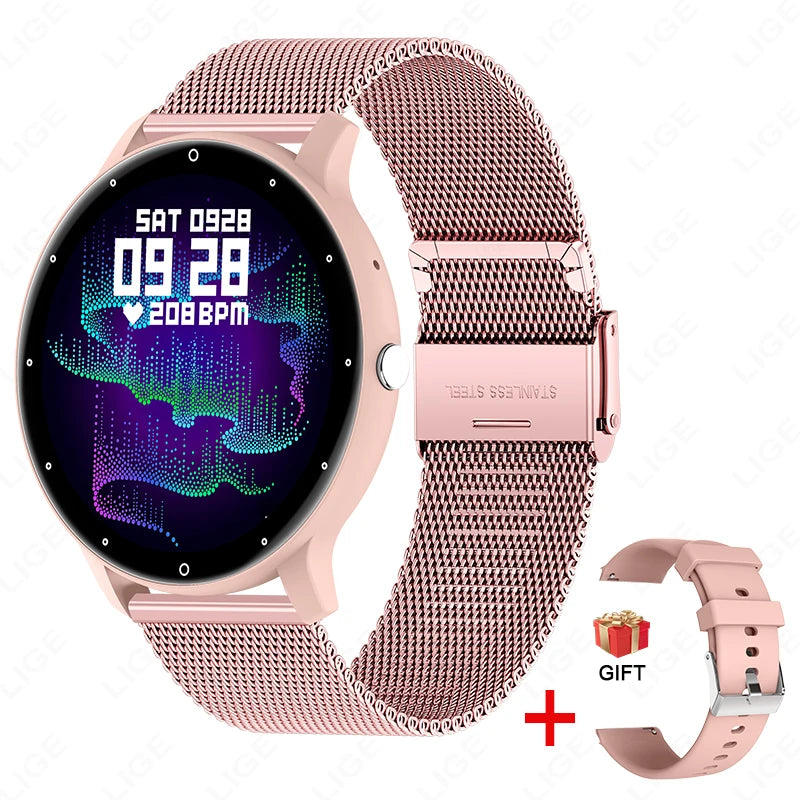 Fashion Smart Watch Full Touch Screen Fitness Tracker Bluetooth Smartwatch Waterproof for Men and Women Android and iOS