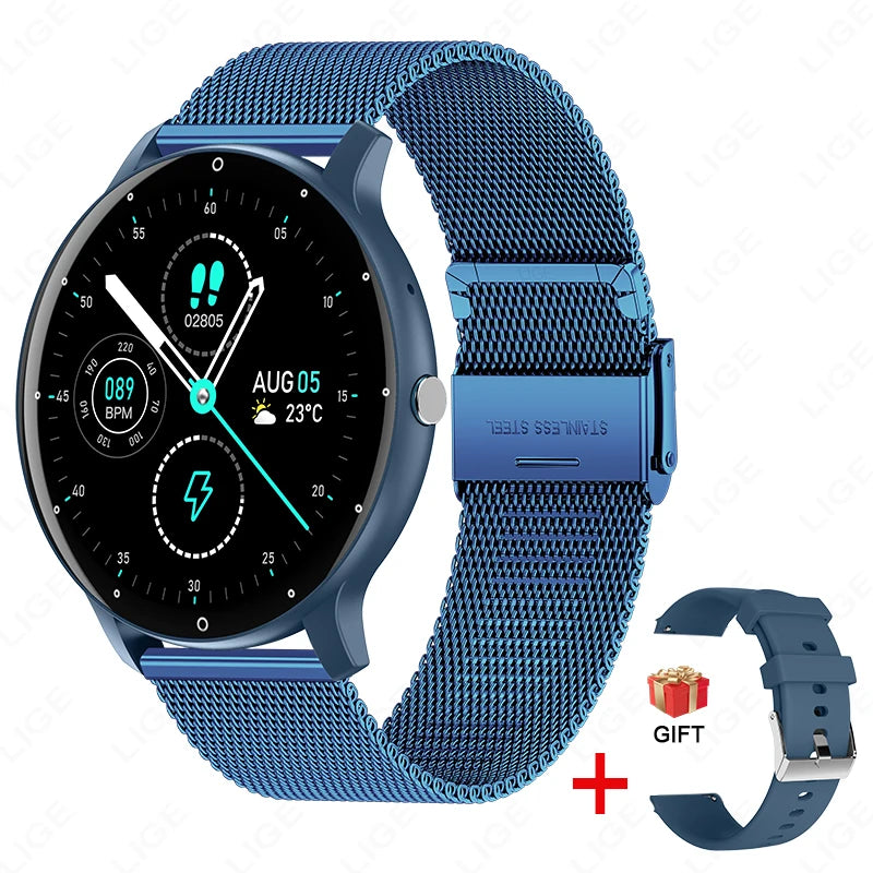 Fashion Smart Watch Full Touch Screen Fitness Tracker Bluetooth Smartwatch Waterproof for Men and Women Android and iOS