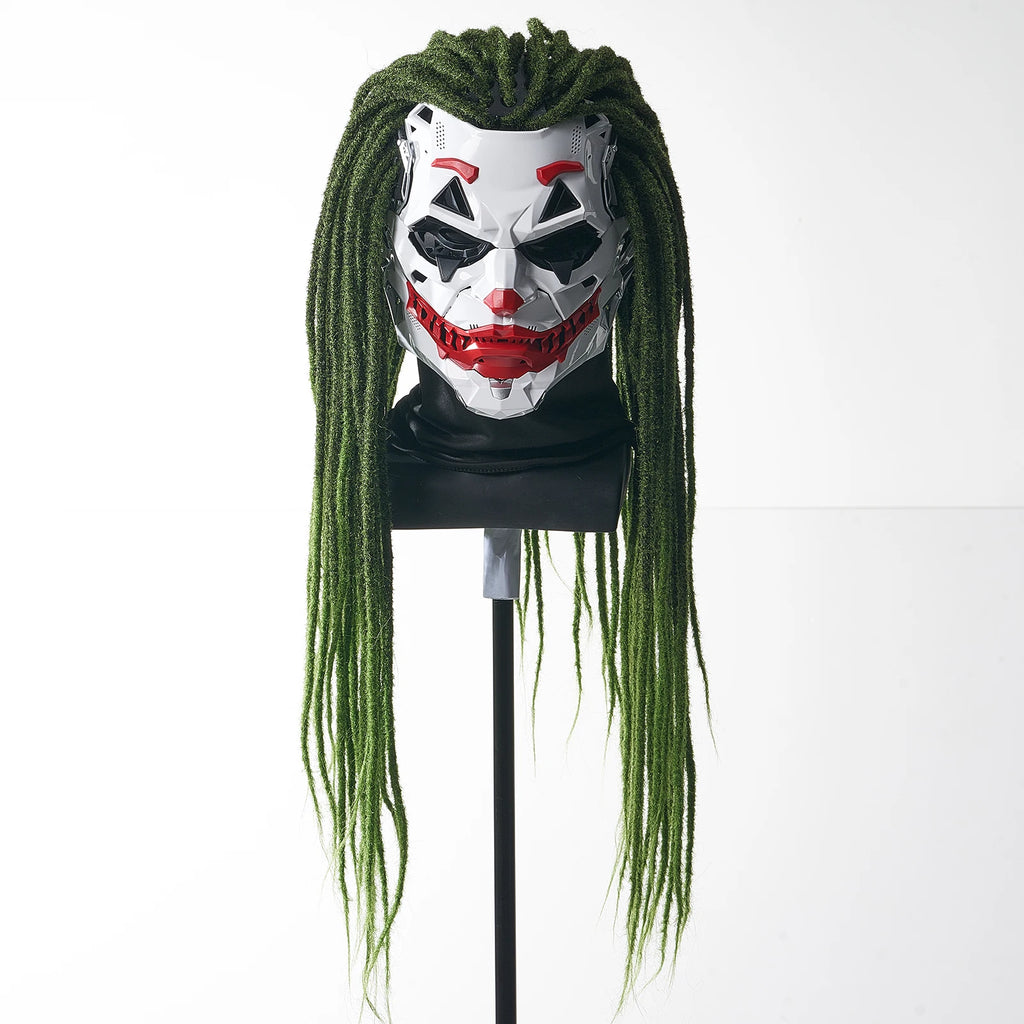 Cyberpunk Joker Masks with Clown Braids Cosplay Clown Costume Party Props Halloween Anime Role-Playing Gifts Toys for Adults