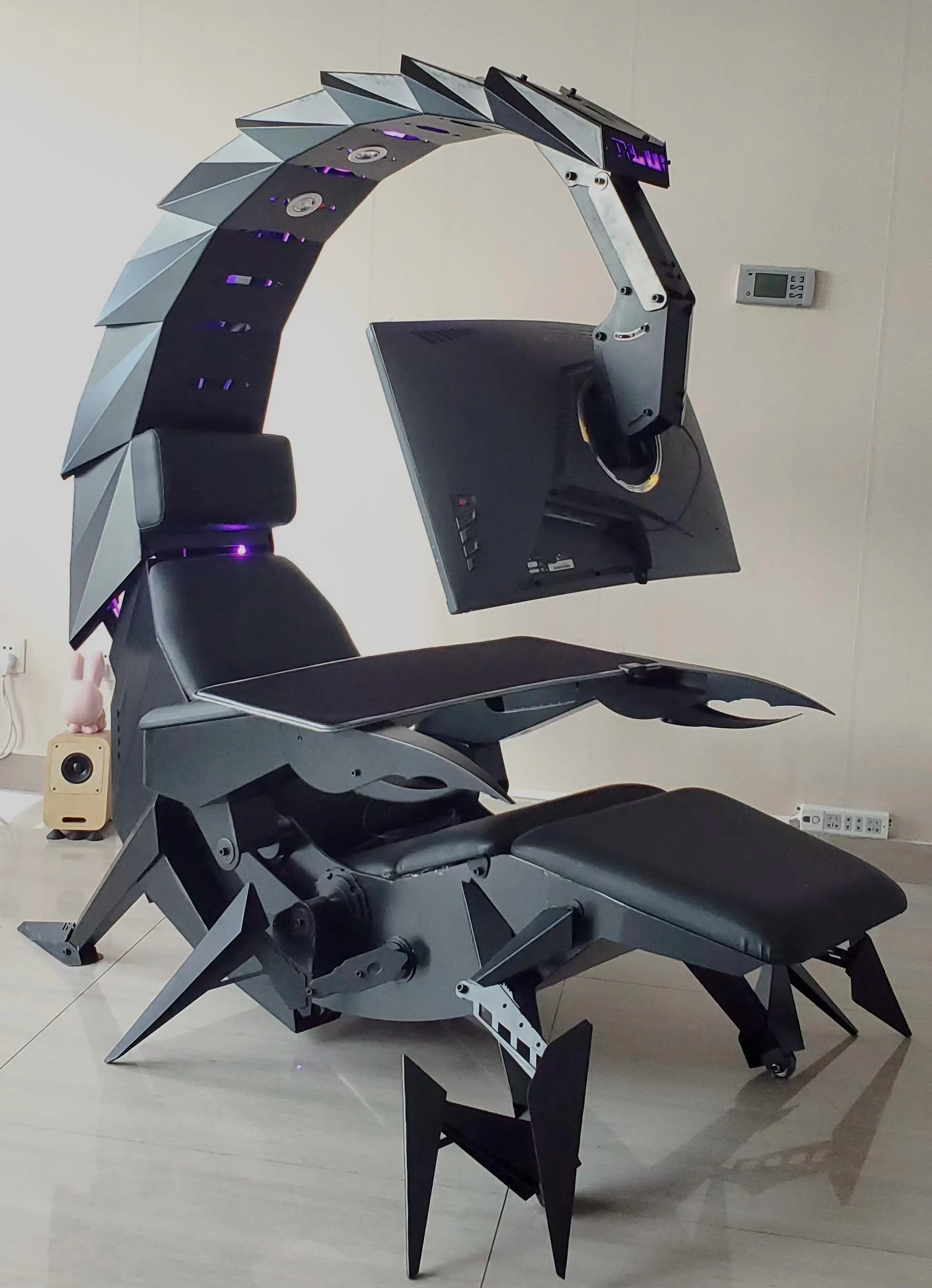 Ultra Gaming Cockpit Space Capsule Desk and Chair Set Integrated E Sports Workstation Home Office Gaming Setup