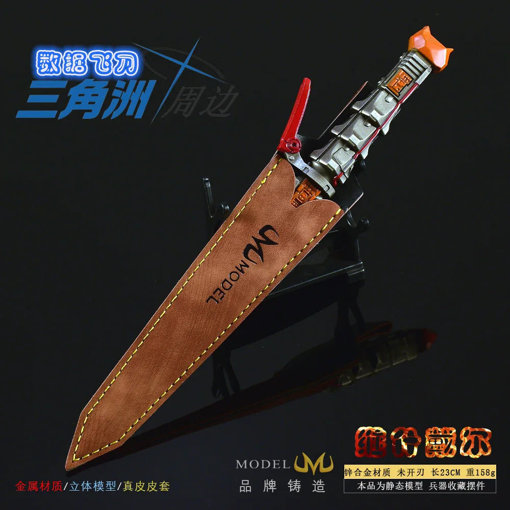 23CM Delta Force Chinese Game Peripheral Data Flying Knife Metal Craft Weapons Model Collectible Desk Ornament Creative Gift Toy