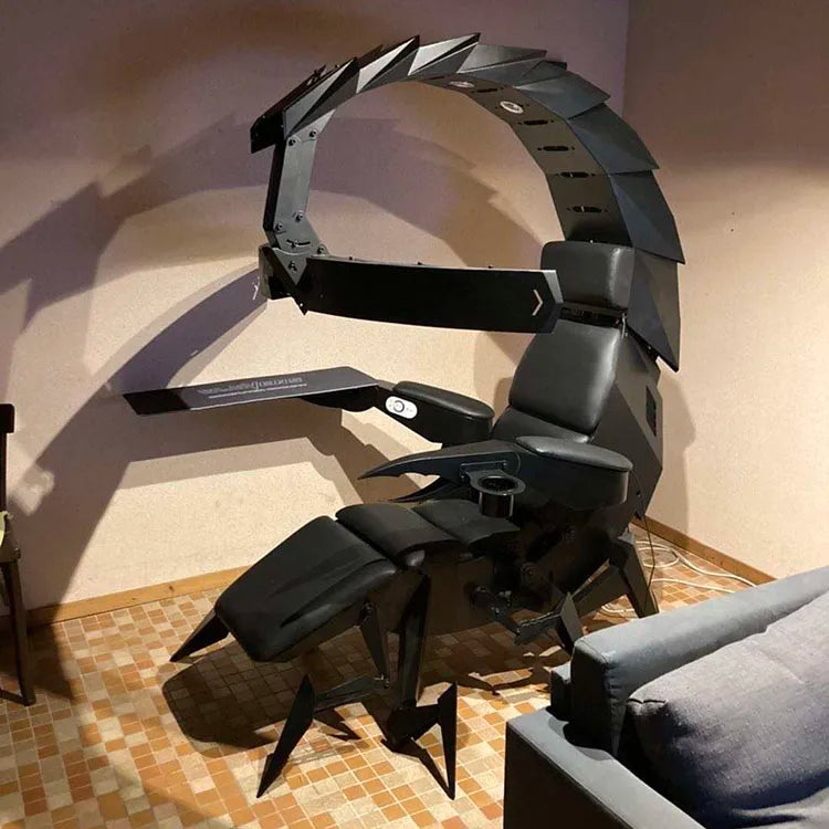 Ultra Gaming Cockpit Space Capsule Desk and Chair Set Integrated E Sports Workstation Home Office Gaming Setup