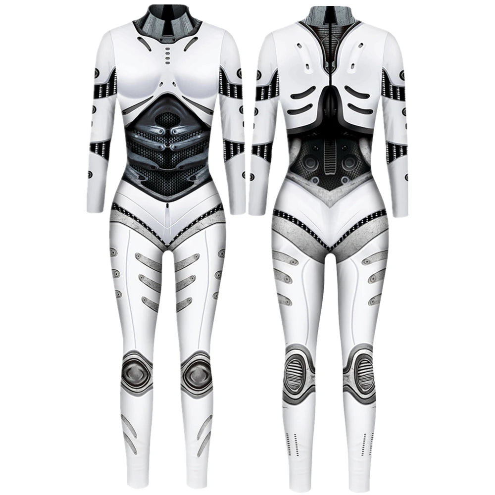 Cyberpunk Robot Punk Bodysuit Futuristic Cosplay Zentai Suit for Festivals Halloween Costumes and Sci Fi Fashion by CyberTribe