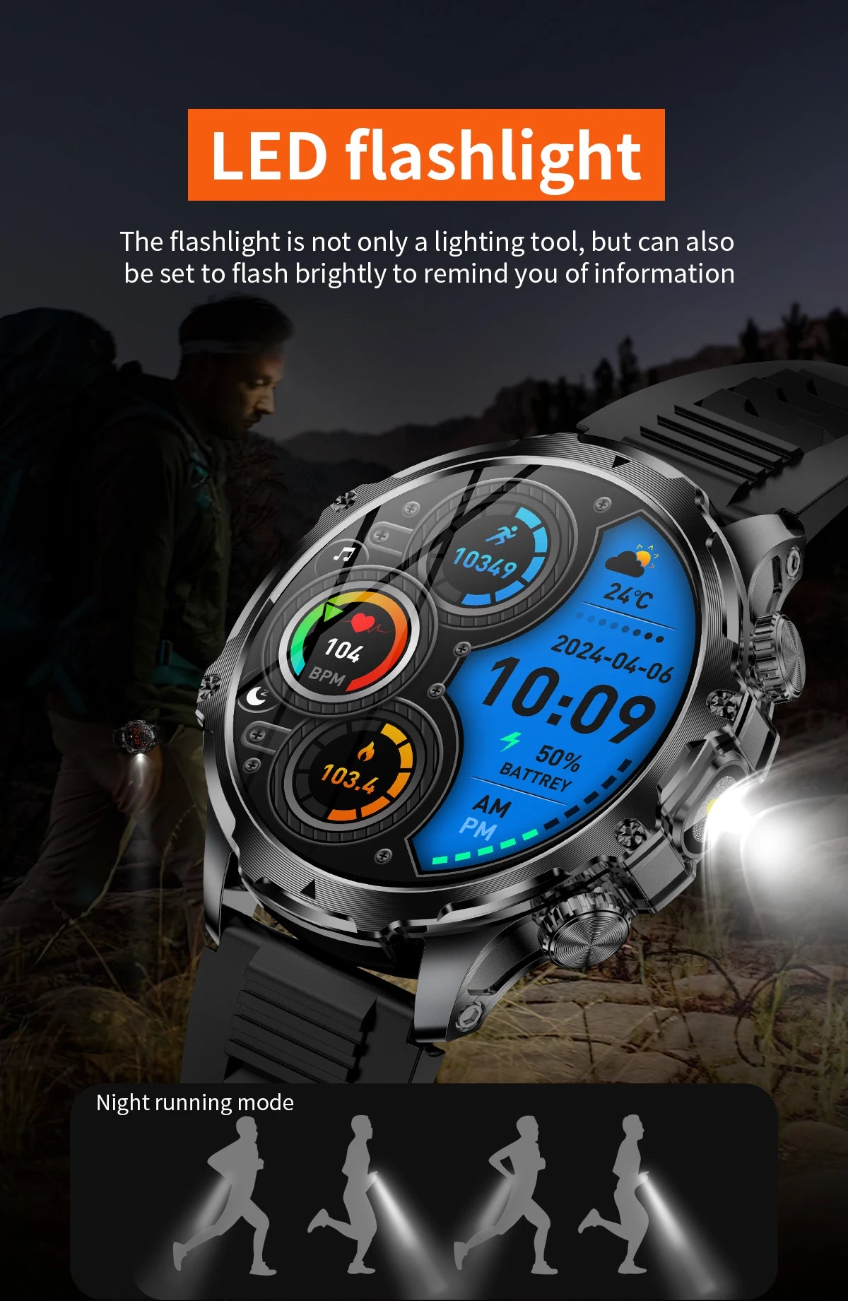 1.9 Inch Smart Watch for Men Bluetooth Calling 700 mAh Battery Fitness Tracker Waterproof Outdoor Sport Smartwatch for Android and iOS