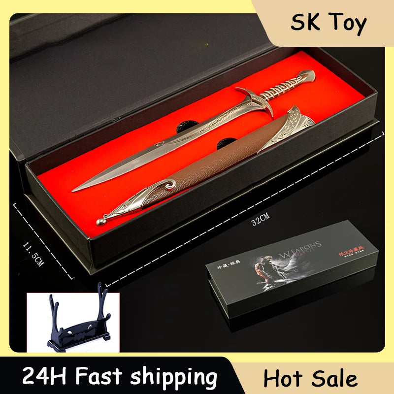 30cm Rings King Game Peripherals Sting Sword All-metal Craft Toy Knives Gift Box Edition Gifts Collections Decorative Swords