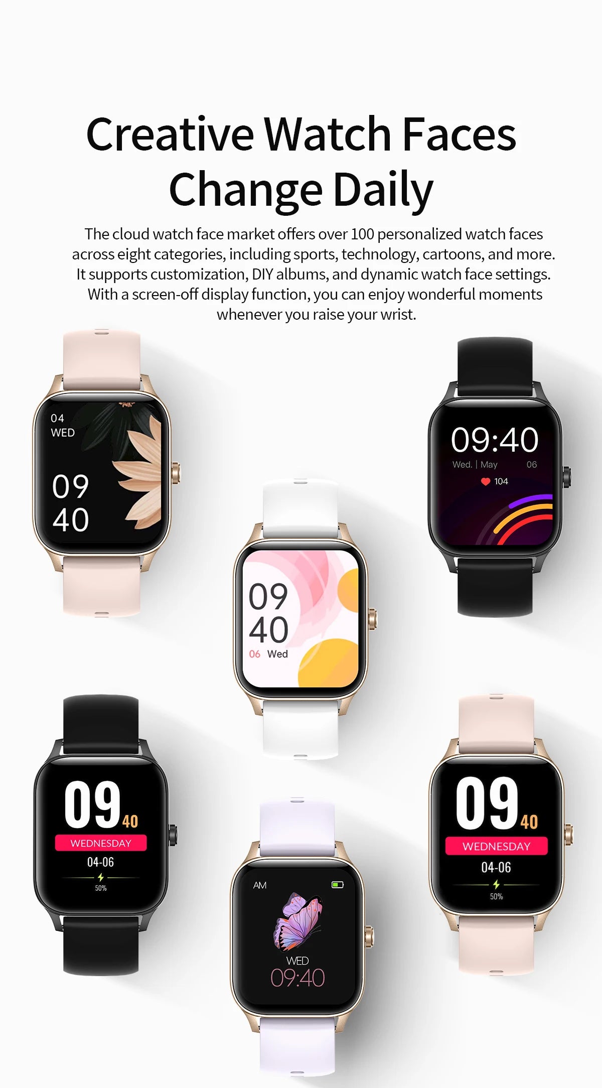 1.85 Inch HD Smart Watch for Men and Women Bluetooth Calling Fitness Tracker Health Monitor Custom Watch Face Smartwatch for Android and iOS