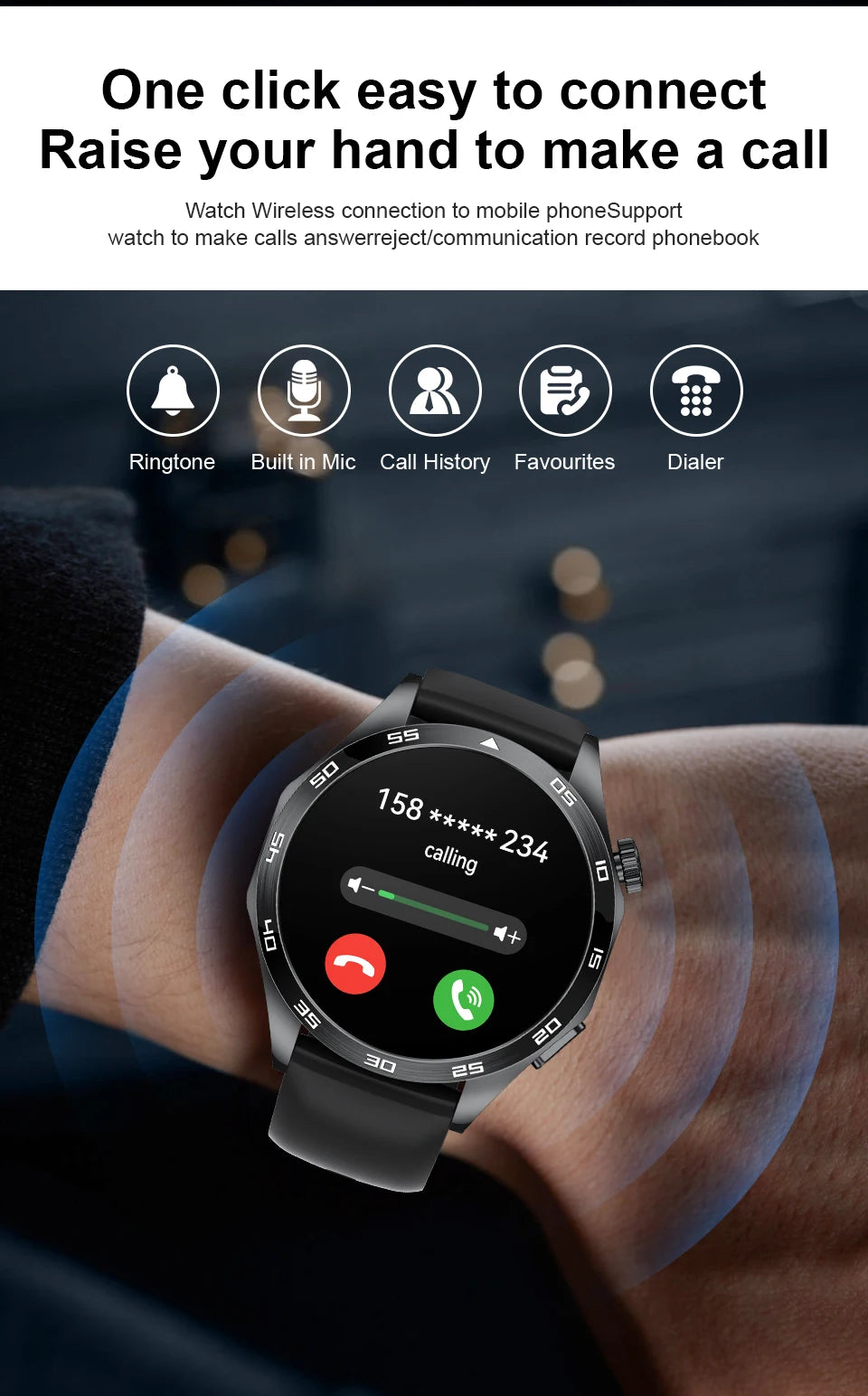 Smart Watch for Men Bluetooth Calling ECG Heart Rate Monitor Fitness Tracker Waterproof Smartwatch for Android and iOS