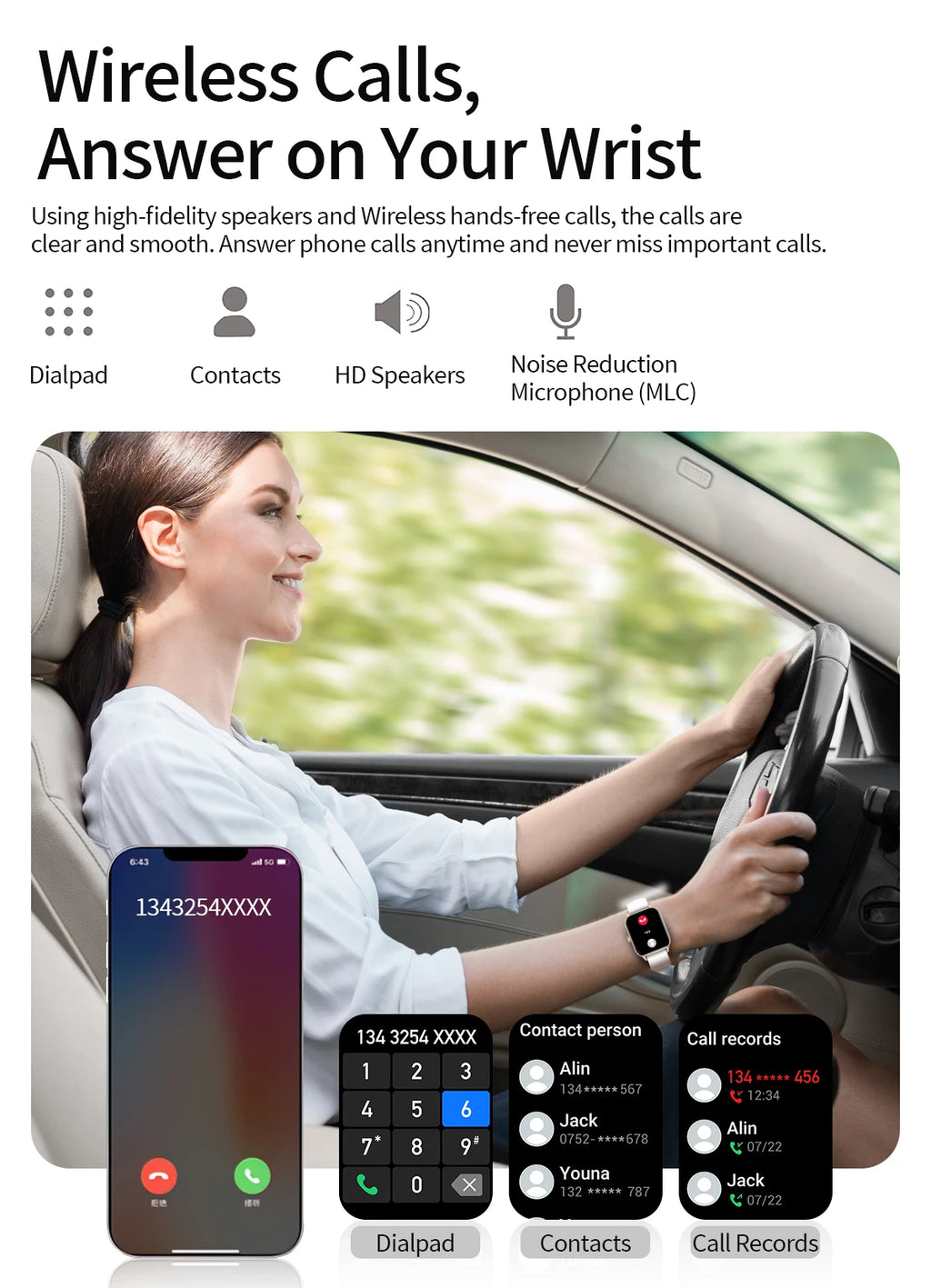 1.85 Inch HD Smart Watch for Men and Women Bluetooth Calling Fitness Tracker Health Monitor Custom Watch Face Smartwatch for Android and iOS