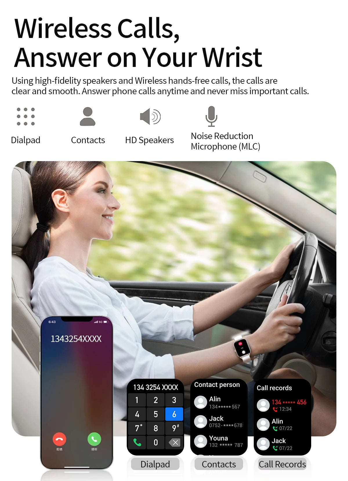 1.85 Inch HD Smart Watch for Men and Women Bluetooth Calling Fitness Tracker Health Monitor Custom Watch Face Smartwatch for Android and iOS