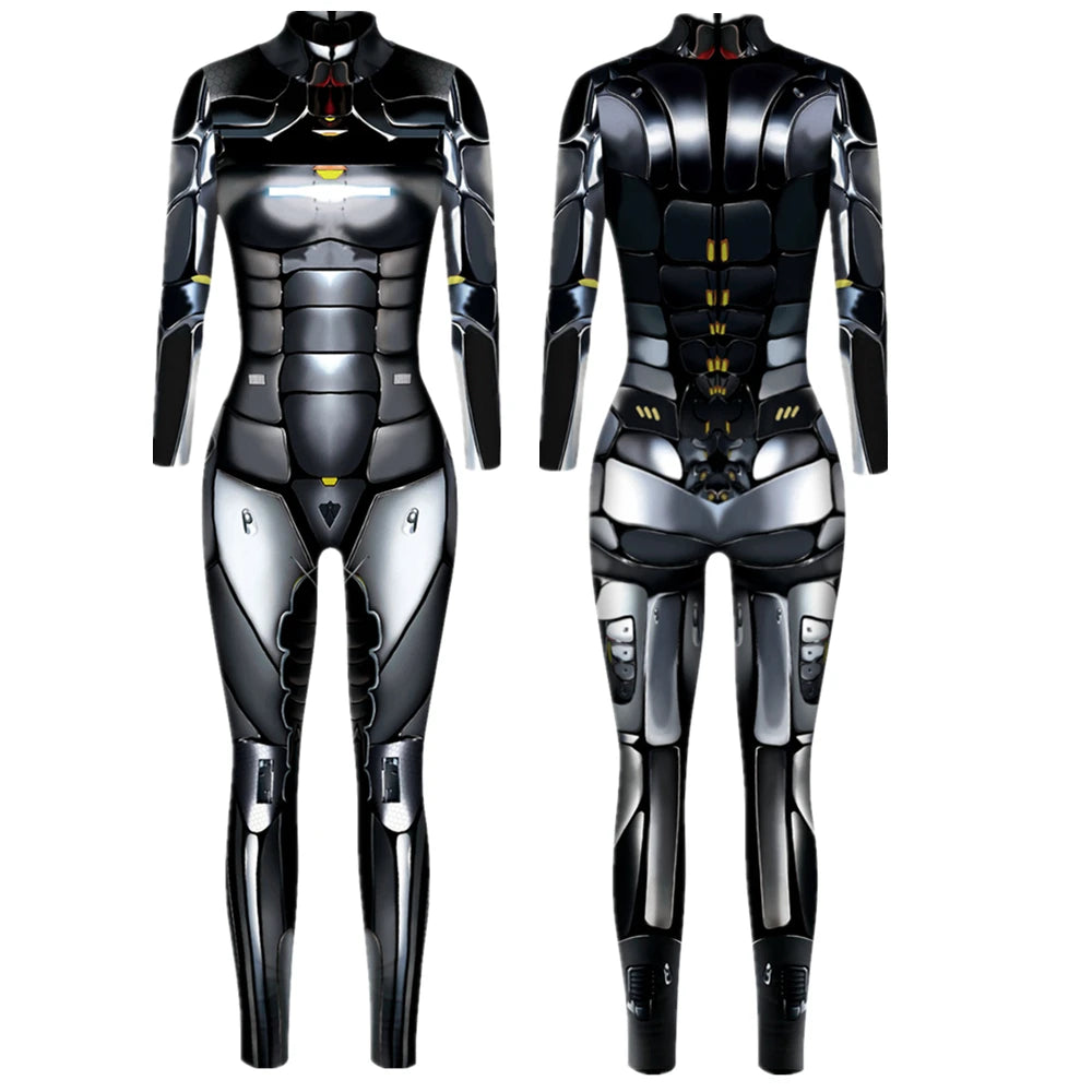 Cyberpunk Robot Punk Bodysuit Futuristic Cosplay Zentai Suit for Festivals Halloween Costumes and Sci Fi Fashion by CyberTribe
