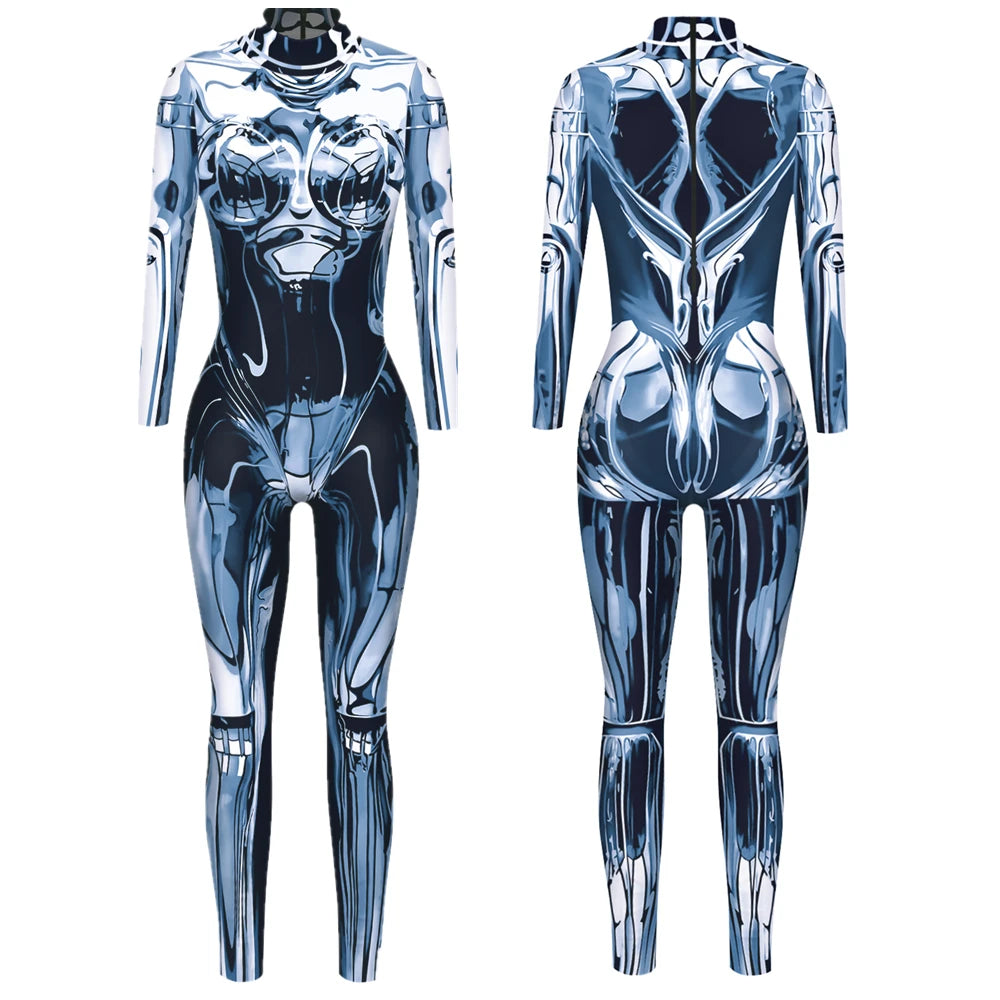 Cyberpunk Robot Punk Bodysuit Futuristic Cosplay Zentai Suit for Festivals Halloween Costumes and Sci Fi Fashion by CyberTribe