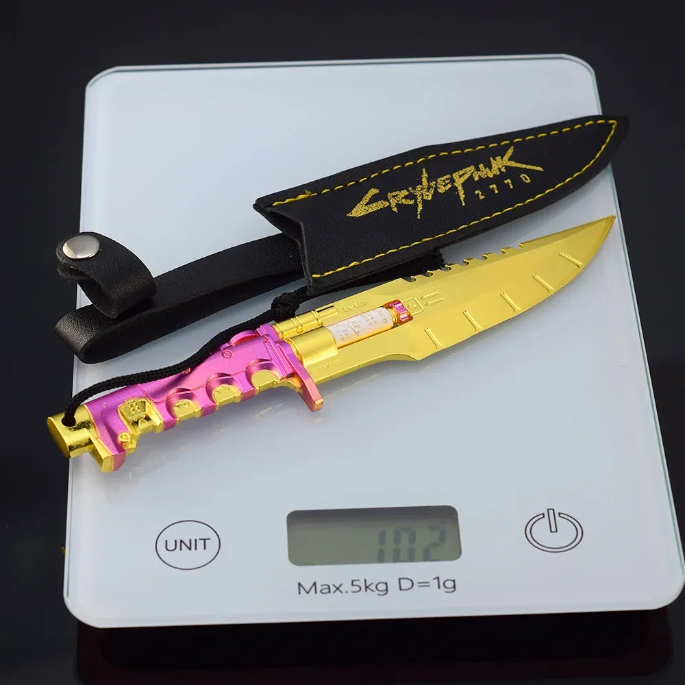 18cm Cyberpunk Game Peripherals Weapon Model Knife Sword Cosplay Prop Holsters All Metal Unedged Crafts Ornaments Boys Gifts