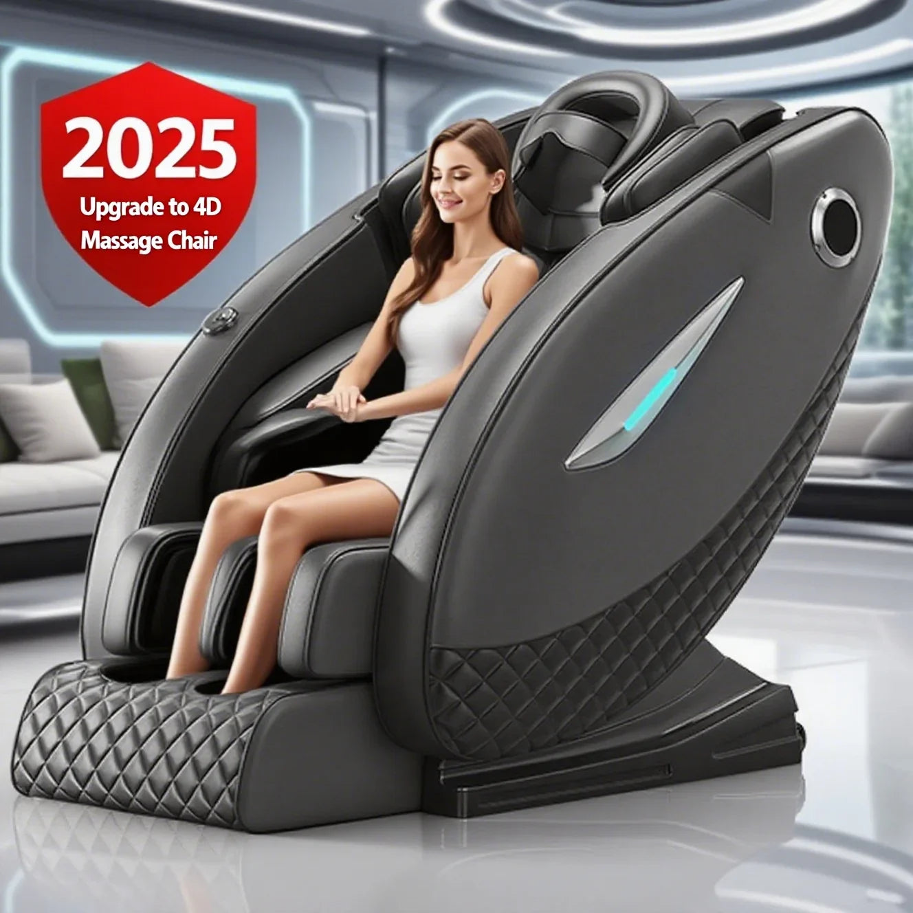 Full Body Massage Chair Zero Gravity SL Track Shiatsu Recliner with Bluetooth Speaker AI Control