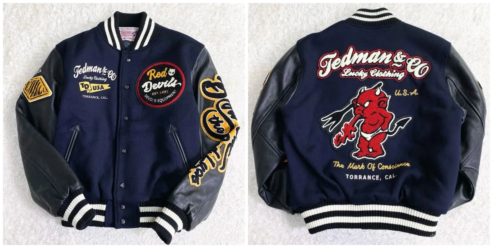 Varsity Jacket for Men PU Leather Sleeves Embroidered Baseball Jacket Streetwear College Style Outerwear