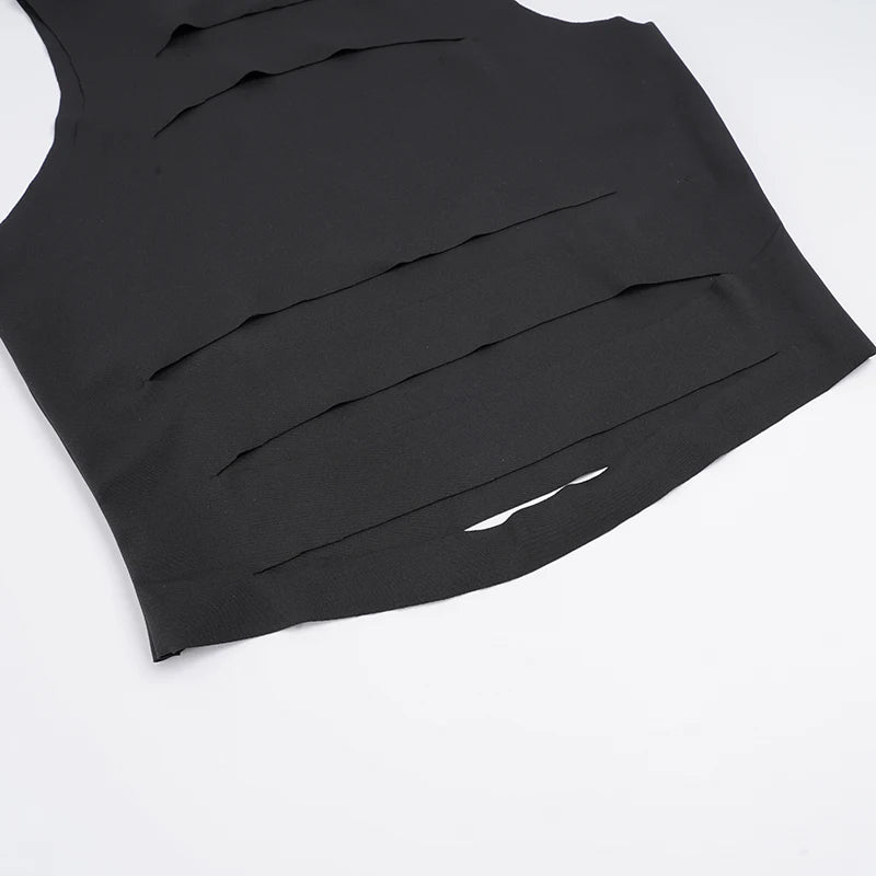Womens Sexy Two Piece Shorts Set Hollow Out Crop Top and Low Waist Shorts Slim Fit Clubwear Outfit