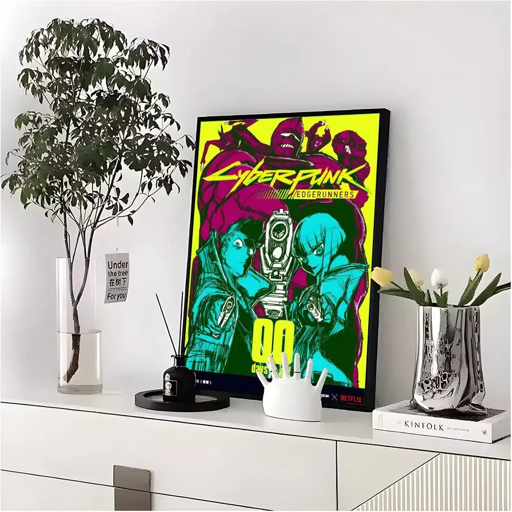 Cyberpunk Edgerunners Poster HD art sticky wall waterproof home living room bedroom bar aesthetic decoration