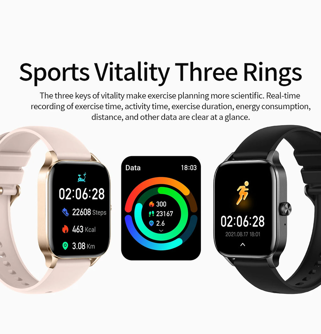 1.85 Inch HD Smart Watch for Men and Women Bluetooth Calling Fitness Tracker Health Monitor Custom Watch Face Smartwatch for Android and iOS