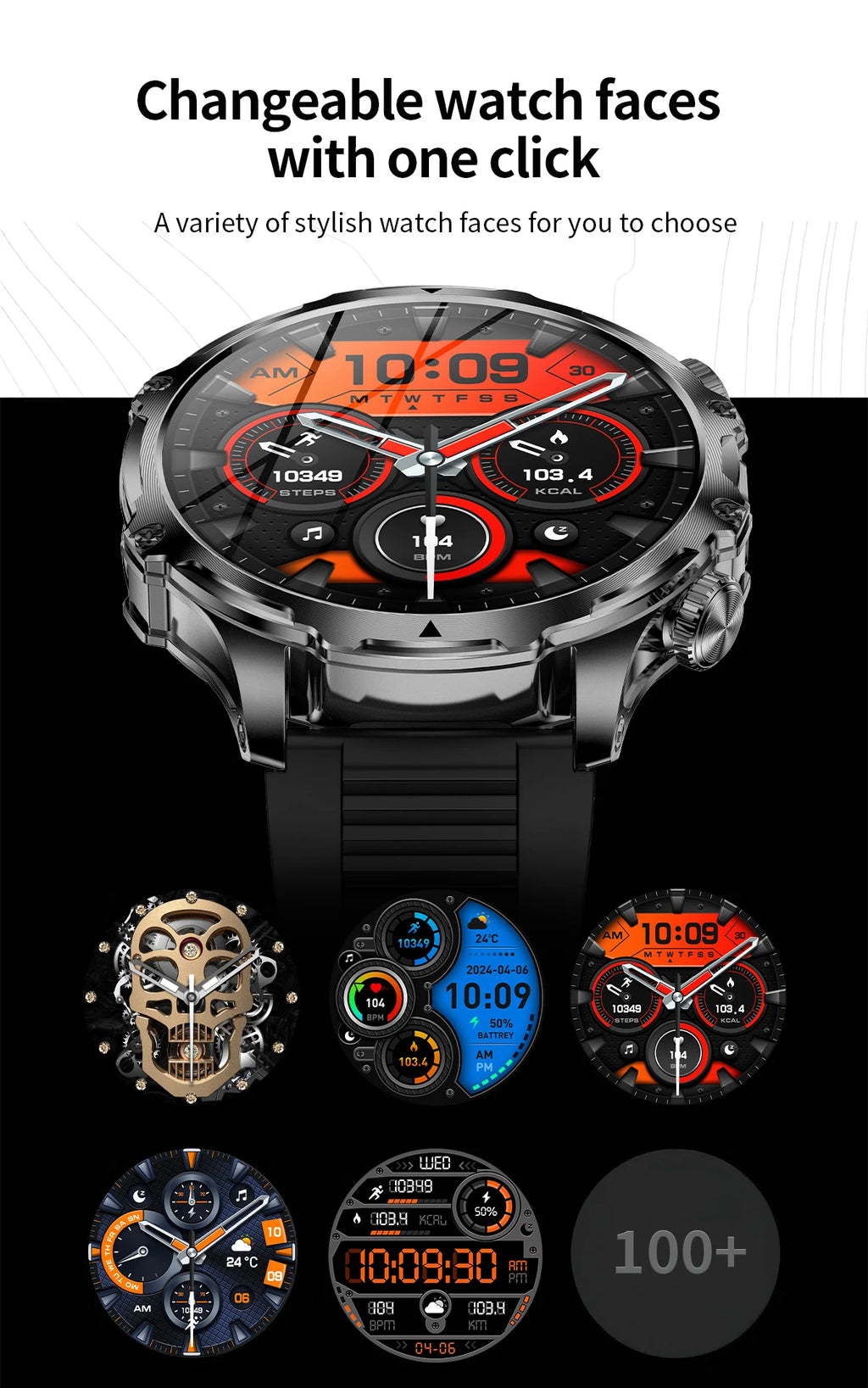 1.9 Inch Smart Watch for Men Bluetooth Calling 700 mAh Battery Fitness Tracker Waterproof Outdoor Sport Smartwatch for Android and iOS
