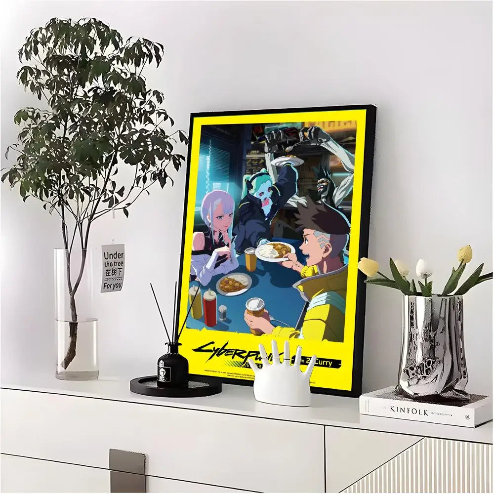 Cyberpunk Edgerunners Poster HD art sticky wall waterproof home living room bedroom bar aesthetic decoration