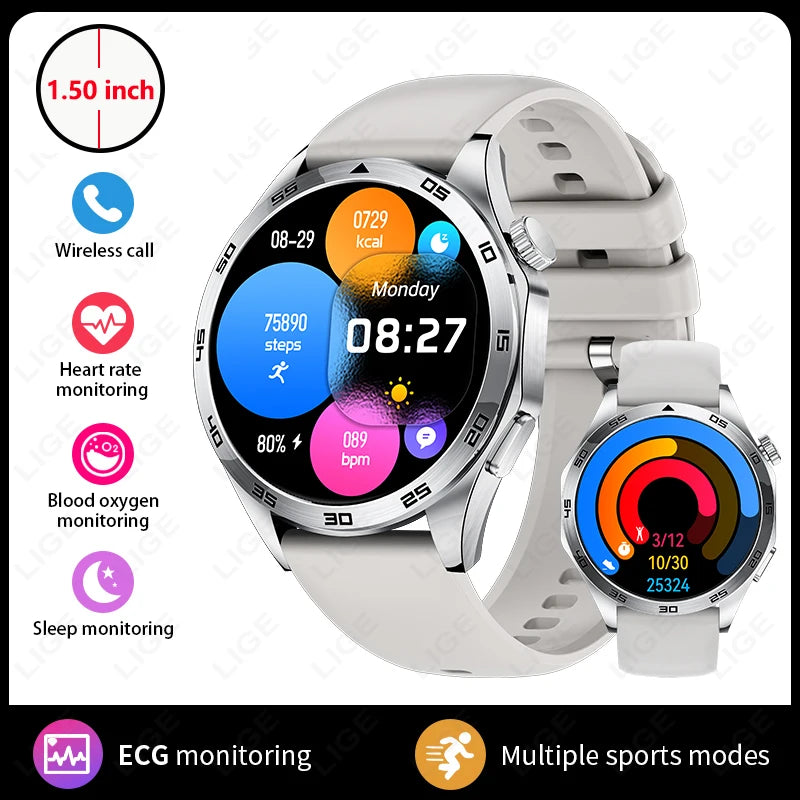 Smart Watch for Men Bluetooth Calling ECG Heart Rate Monitor Fitness Tracker Waterproof Smartwatch for Android and iOS