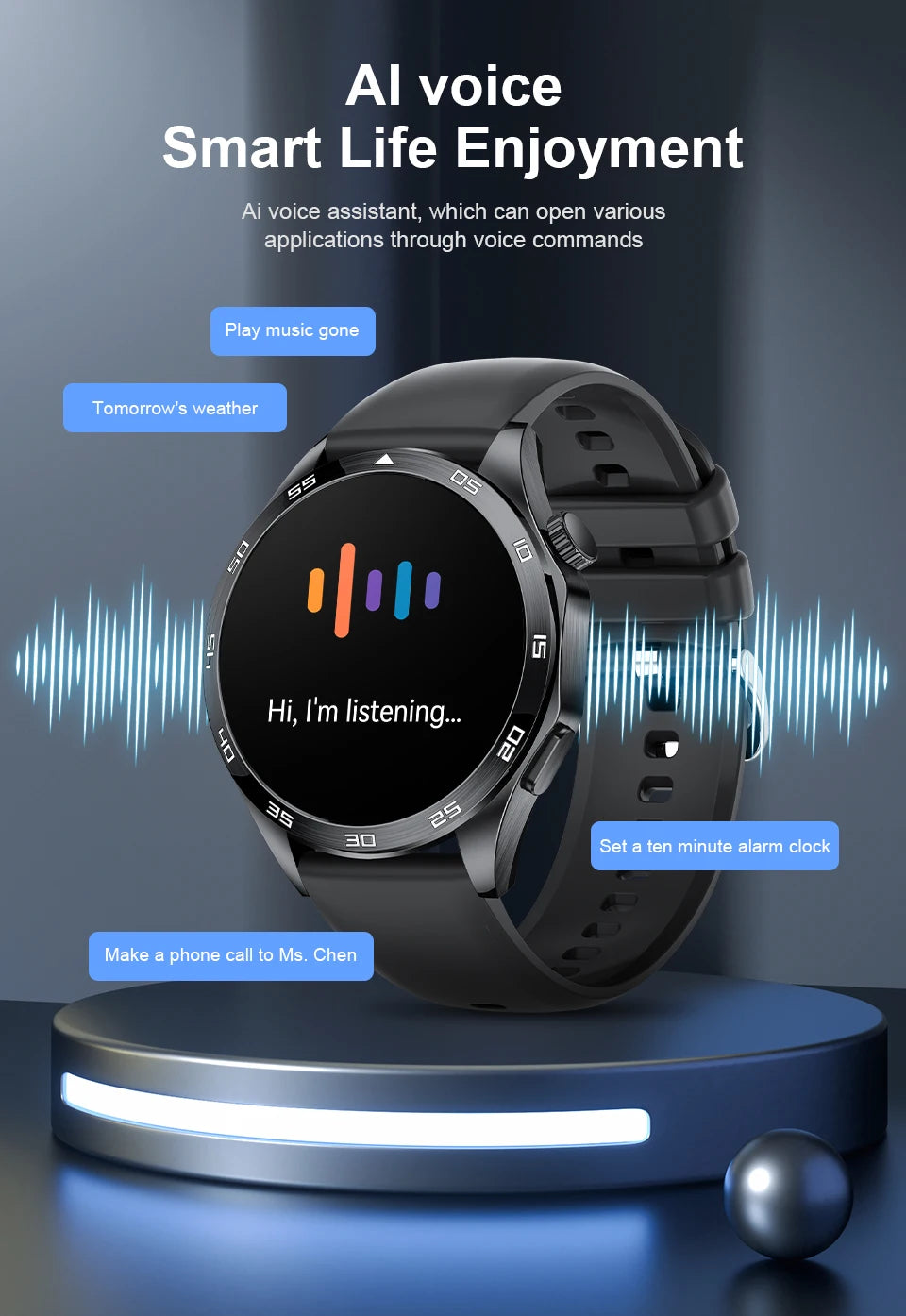 Smart Watch for Men Bluetooth Calling ECG Heart Rate Monitor Fitness Tracker Waterproof Smartwatch for Android and iOS