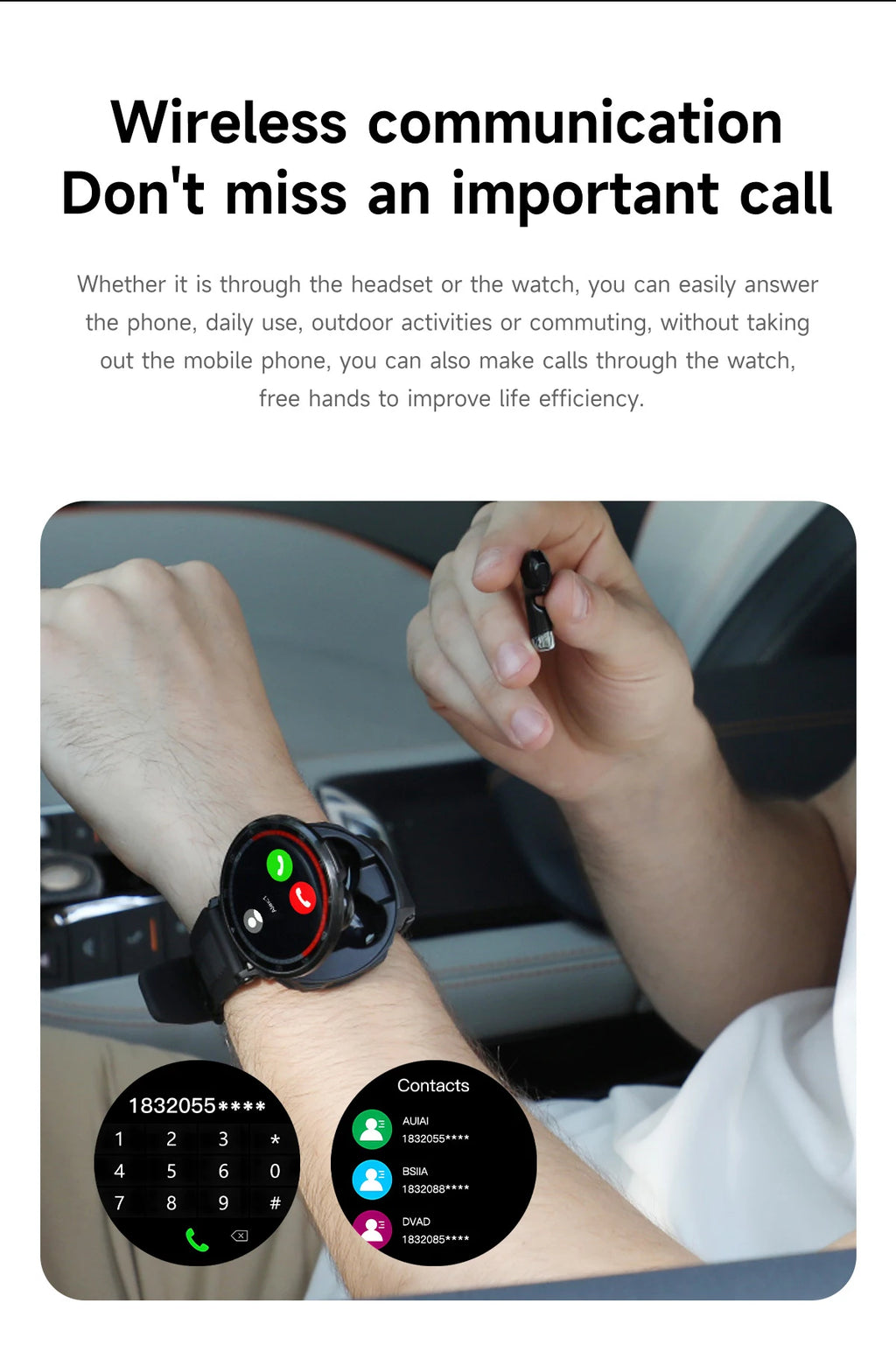 2 in 1 Smart Watch with Wireless Earbuds Bluetooth Calling NFC Health Monitor Fitness Tracker Smartwatch for Android and iOS