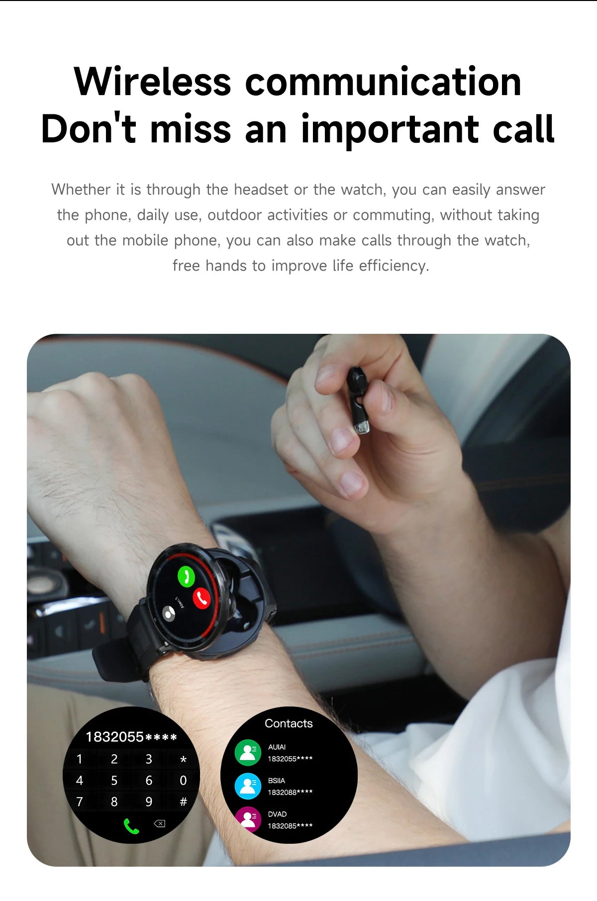 2 in 1 Smart Watch with Wireless Earbuds Bluetooth Calling NFC Health Monitor Fitness Tracker Smartwatch for Android and iOS