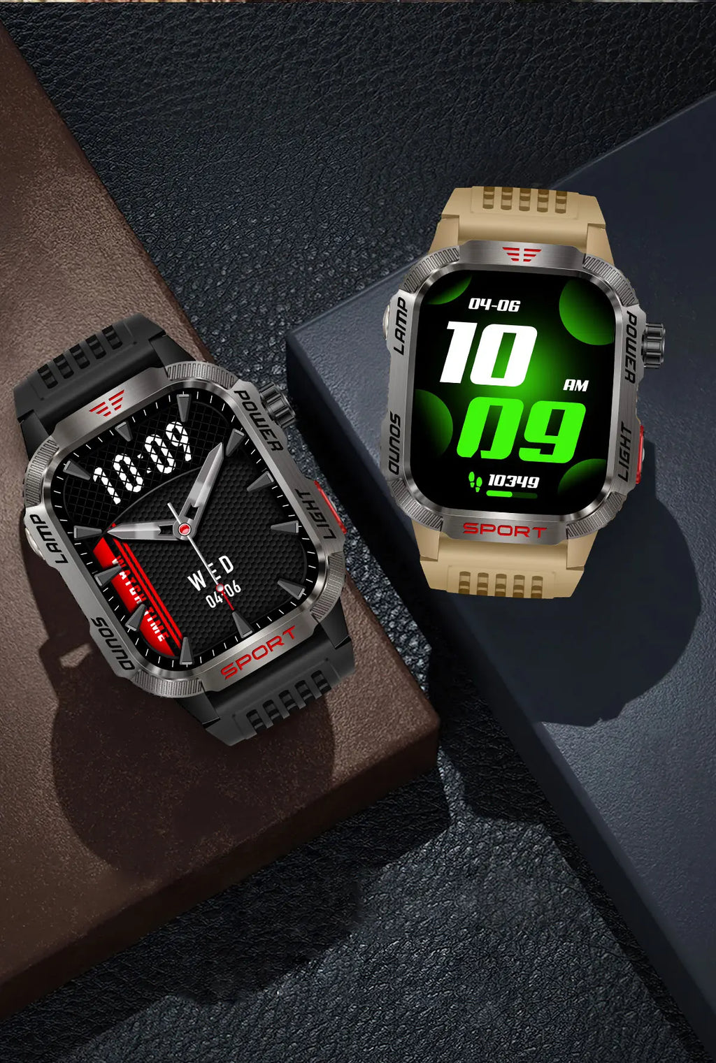 Military Outdoor Smart Watch for Men 600 mAh Battery Bluetooth Calling Fitness Tracker Blood Oxygen Monitor Waterproof Smartwatch for Android and iOS