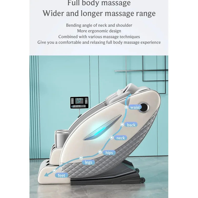 Full Body Massage Chair Zero Gravity SL Track Shiatsu Recliner with Bluetooth Speaker AI Control