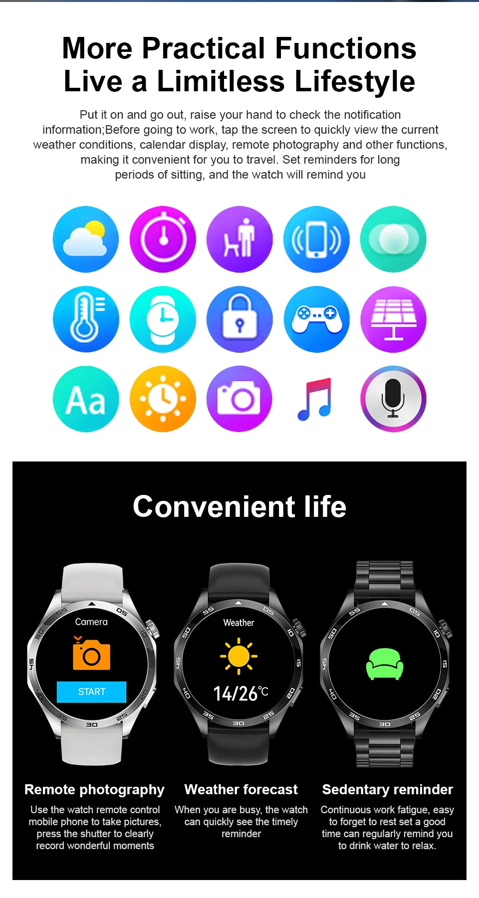 Smart Watch for Men Bluetooth Calling ECG Heart Rate Monitor Fitness Tracker Waterproof Smartwatch for Android and iOS