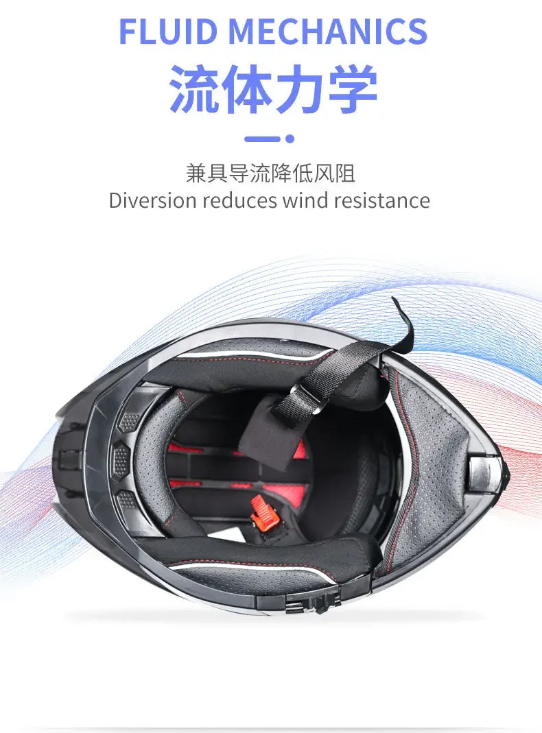 Bad Boy Flip Up Motorcycle Helmet Face Dual Visor Double Mirror Racing Helmet with Night Vision Lens for All Season Riding