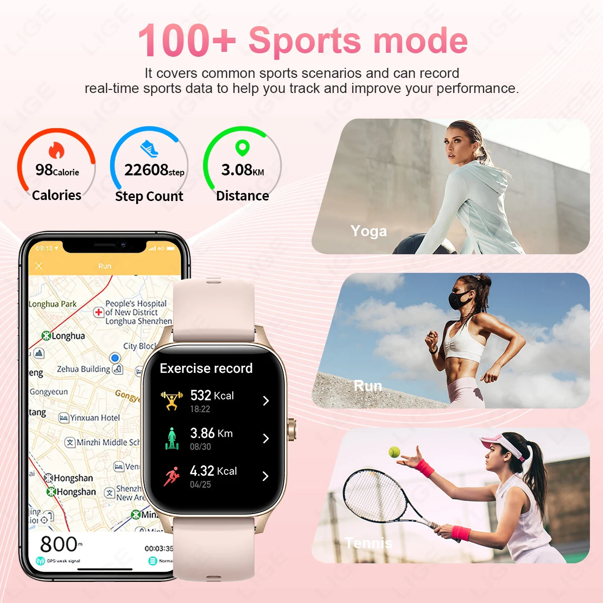 1.85 Inch HD Smart Watch for Men and Women Bluetooth Calling Fitness Tracker Health Monitor Custom Watch Face Smartwatch for Android and iOS