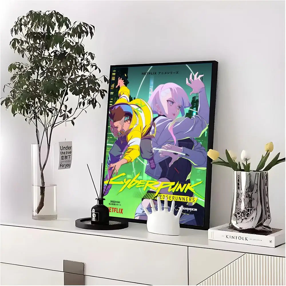 Cyberpunk Edgerunners Poster HD art sticky wall waterproof home living room bedroom bar aesthetic decoration