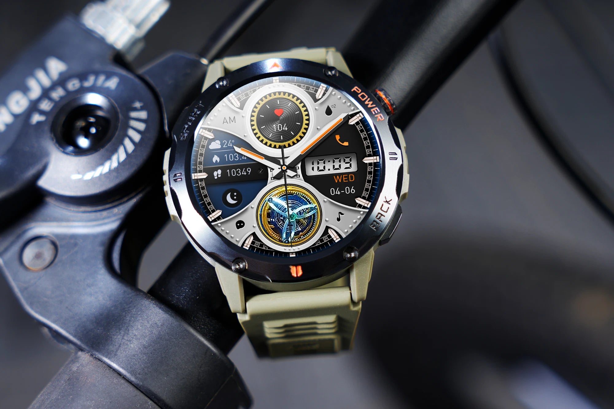 Tactical Outdoor Smart Watch with Flashlight Bluetooth Call Fitness Tracker for Android and iOS