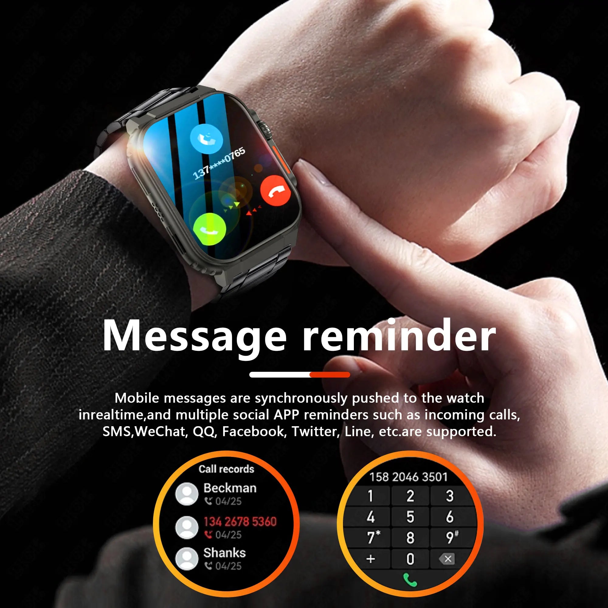 Ultra Power Smart Watch Bluetooth Call Local Music Fitness Tracker for Android and iOS