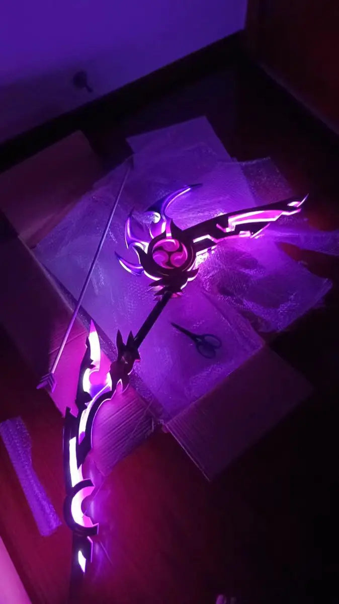CyberTribe Anime Inspired Raiden Style Cosplay Bow and Arrow Prop Luminous Halloween Costume Weapon for Cosplay and Events