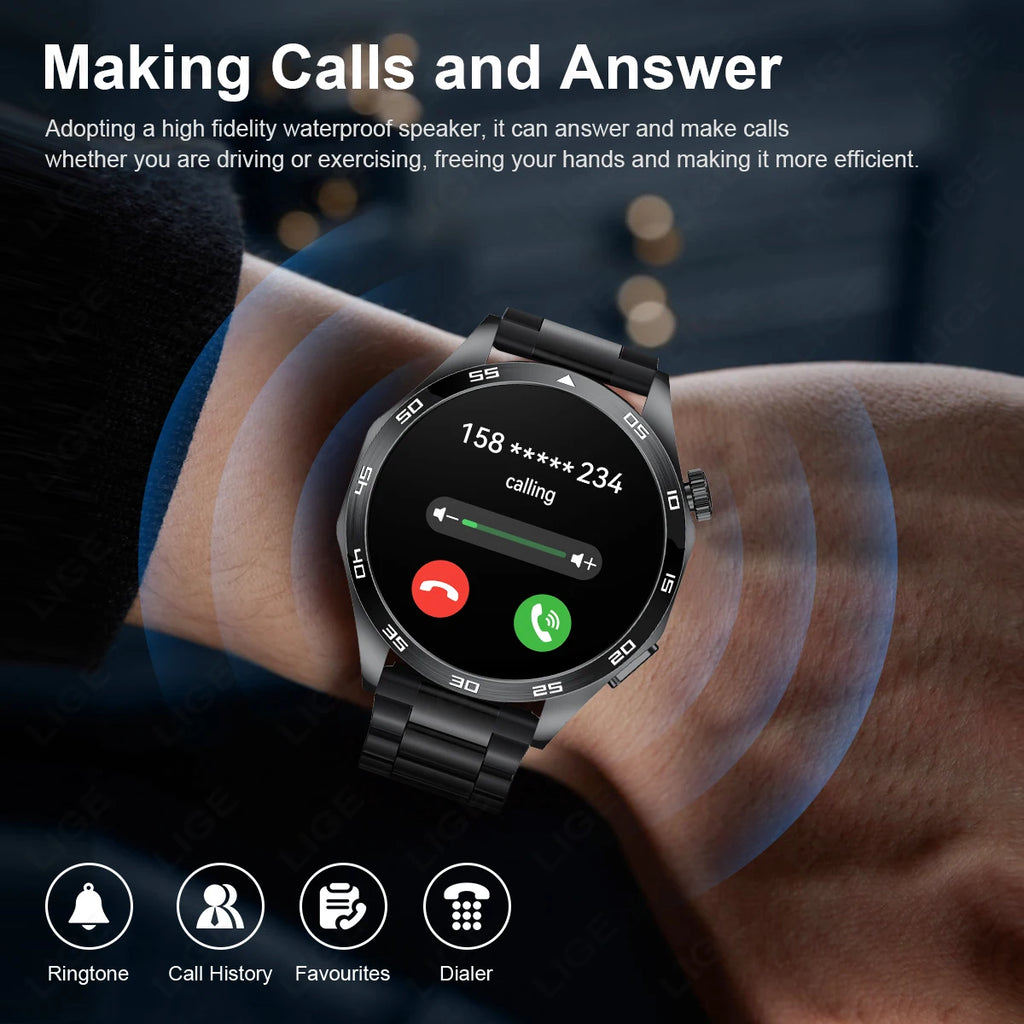 Smart Watch for Men Bluetooth Calling ECG Heart Rate Monitor Fitness Tracker Waterproof Smartwatch for Android and iOS