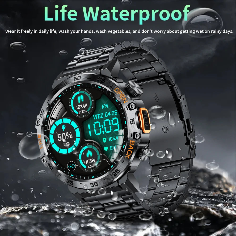 HD Smart Watch for Men 360 by 360 Display Bluetooth Fitness Tracker Waterproof Sport Smartwatch for Android and iOS