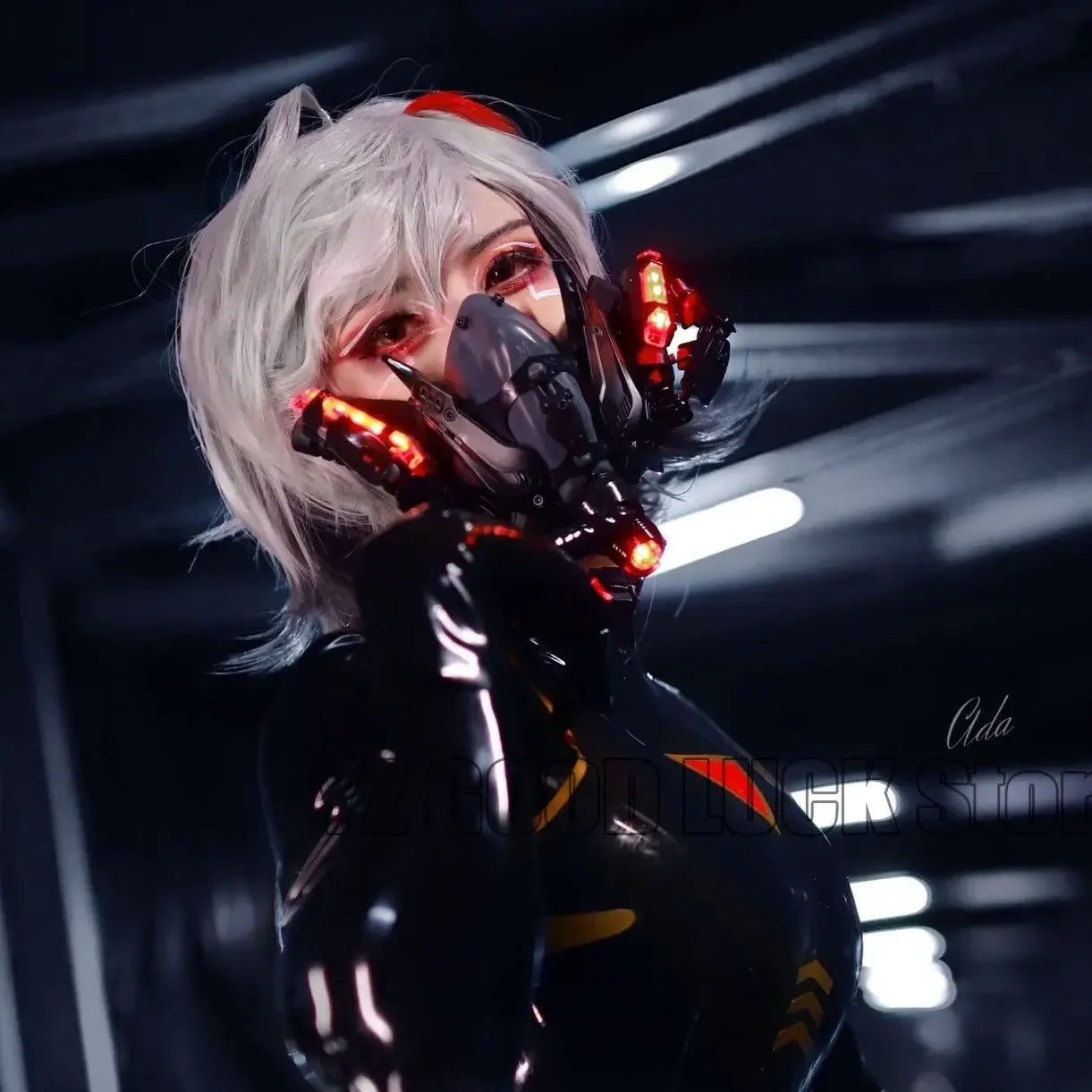 Cyberpunk Mechanical LED Cosplay Mask Futuristic Light Up Costume Mask for Festivals Parties Gaming and Creative Outfits by CyberTribe