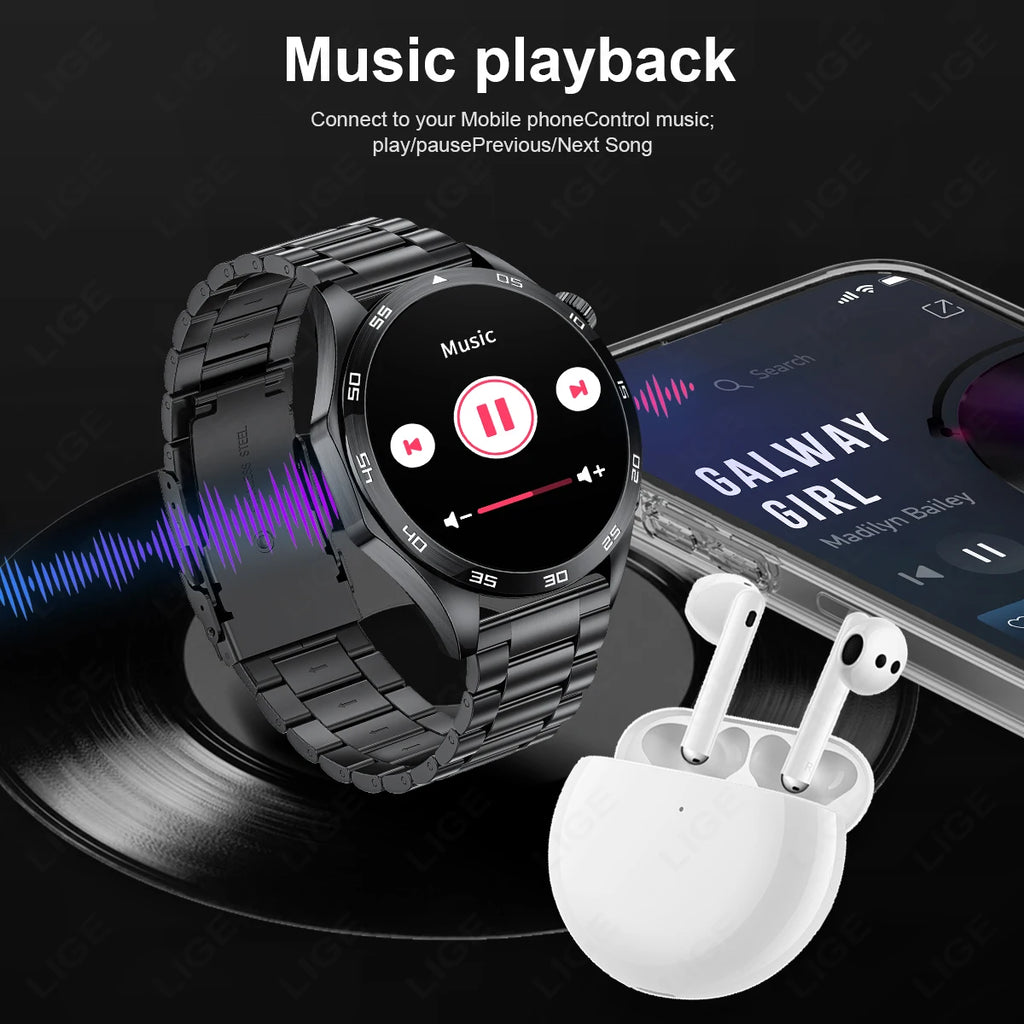 Smart Watch for Men Bluetooth Calling ECG Heart Rate Monitor Fitness Tracker Waterproof Smartwatch for Android and iOS