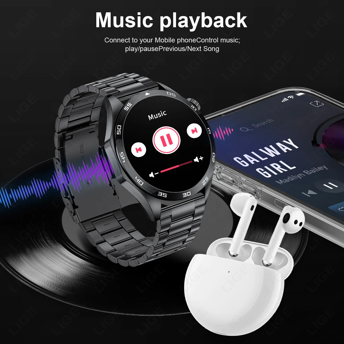 Smart Watch for Men Bluetooth Calling ECG Heart Rate Monitor Fitness Tracker Waterproof Smartwatch for Android and iOS