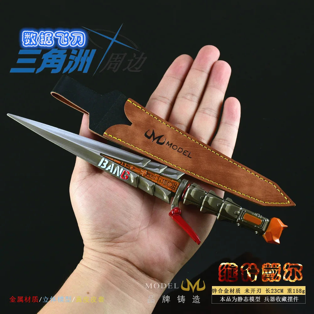 23CM Delta Force Chinese Game Peripheral Data Flying Knife Metal Craft Weapons Model Collectible Desk Ornament Creative Gift Toy