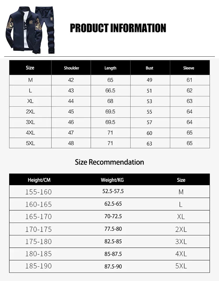 Mens Sports Suit Fleece Warm Jacket and Drawstring Pants Set Printed Fashion Tracksuit for Men