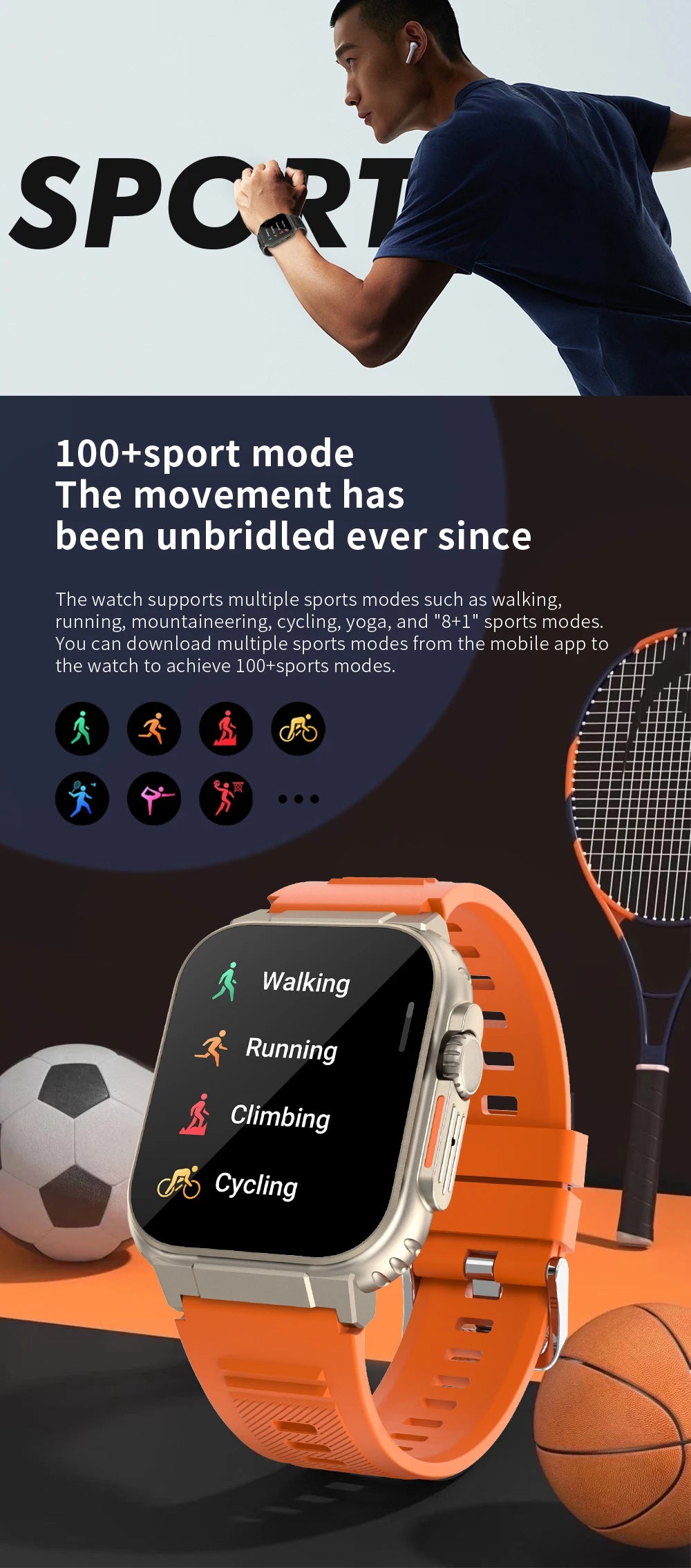 Ultra Power Smart Watch Bluetooth Call Local Music Fitness Tracker for Android and iOS
