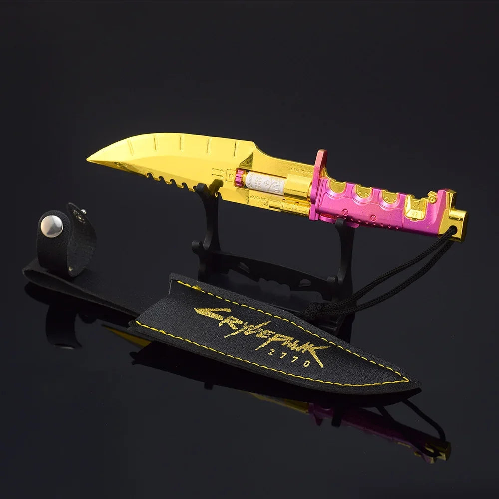 18cm Cyberpunk Game Peripherals Weapon Model Knife Sword Cosplay Prop Holsters All Metal Unedged Crafts Ornaments Boys Gifts