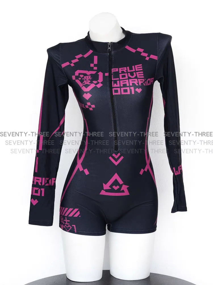 Cyberpunk Womans Mech Warrior Bodysuit Futuristic Assassin Agent Cosplay Suit for Festivals Conventions and Sci Fi Costumes by CyberTribe