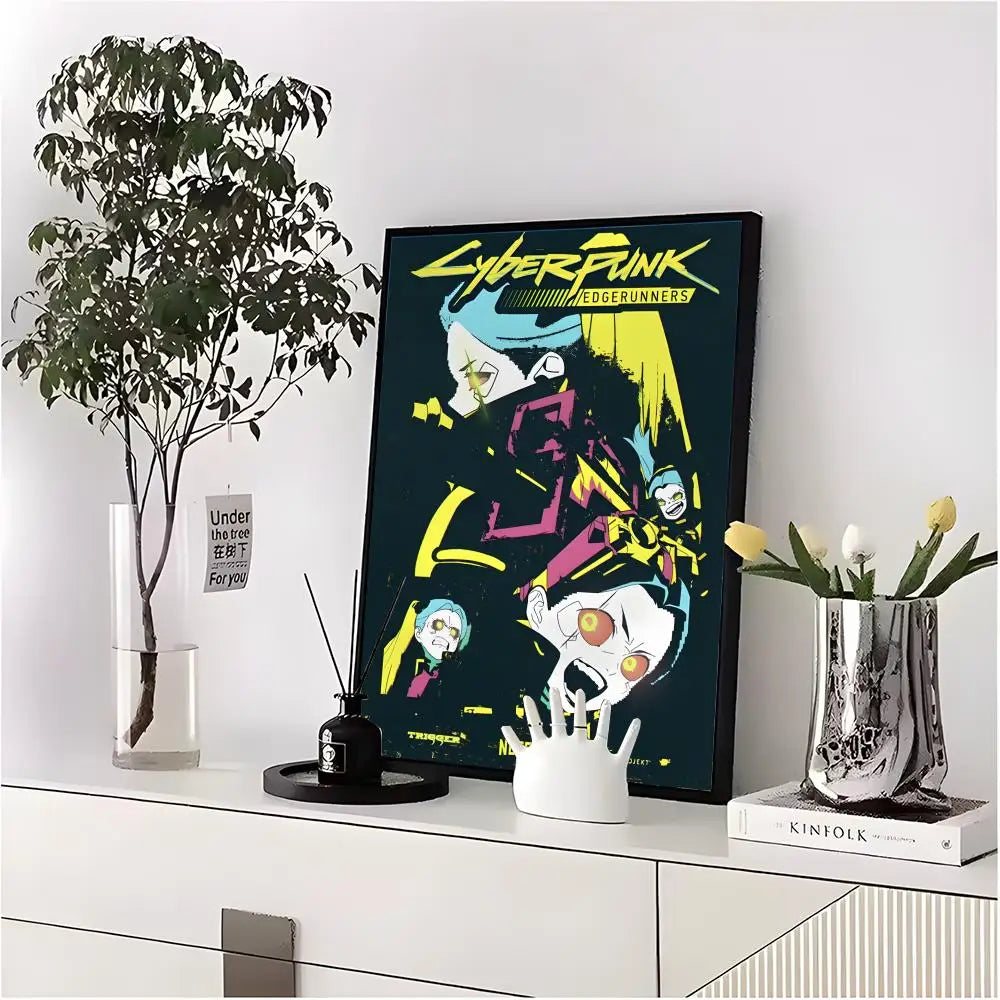 Cyberpunk Edgerunners Poster HD art sticky wall waterproof home living room bedroom bar aesthetic decoration