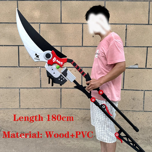 Anime Inspired Shark Scissors Cosplay Prop Wooden Costume Accessory for Men and Women Halloween Party and Masquerade