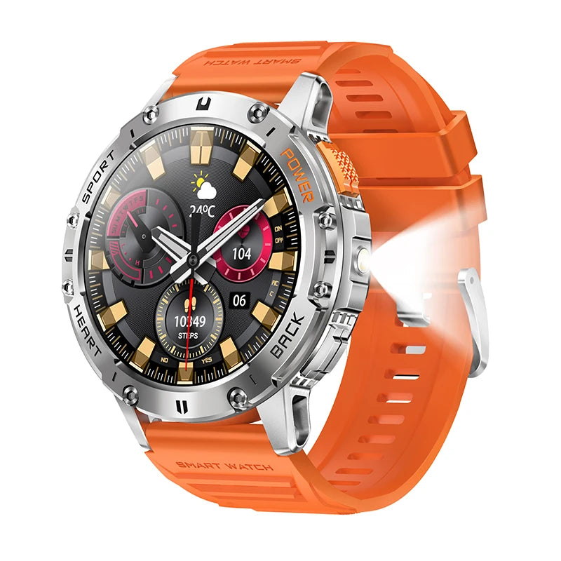 Display Smart Watch with Flashlight Bluetooth Call Fitness Tracker for Android and iOS