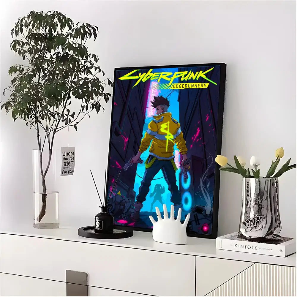 Cyberpunk Edgerunners Poster HD art sticky wall waterproof home living room bedroom bar aesthetic decoration